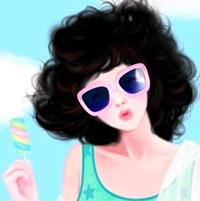 手繪可愛(ài)QQ女頭像_恨是盲目的，愛(ài)亦然。